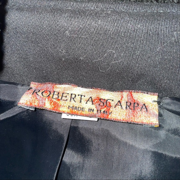 Roberta Scarpa Cotton Leather Moto Bomber Jacket Black Size 6 Italy - Picture 7 of 14